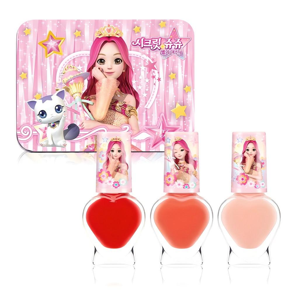 Little Bling Secret Joujou Богиня Звезд Металлическая Шкатулка Детский Набор для Маникюра 3 Предмета Вишневый Розовый + Оранжевый Розовый + Сладкий Розовый