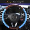 Чехлы на руль из искусственной кожи с деревянным узором, универсальный чехол на руль автомобиля