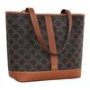 Celine Cabas Monogrammed Snap Closure Leather Tote Bag Women tote Brown 115082CAS-04LU