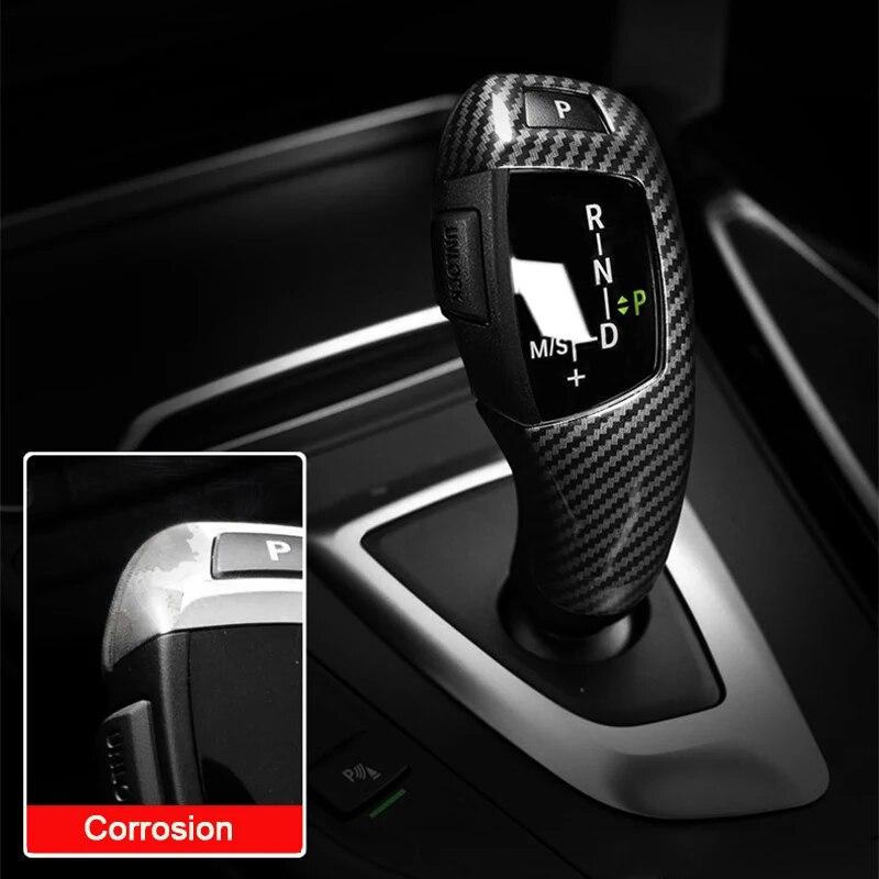 Carbon Fiber Texture ABS Car Gear Shift Knob Handbrake Protector Trim Cover Accessories For BMW F30 F10 F20 F34 F07 X3 X4 X5 X6