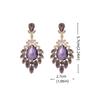Легкие роскошные серьги-подвески со стразами, фиолетовые циркониевые серьги-украшения, винтажные серьги с кристаллами для женщин