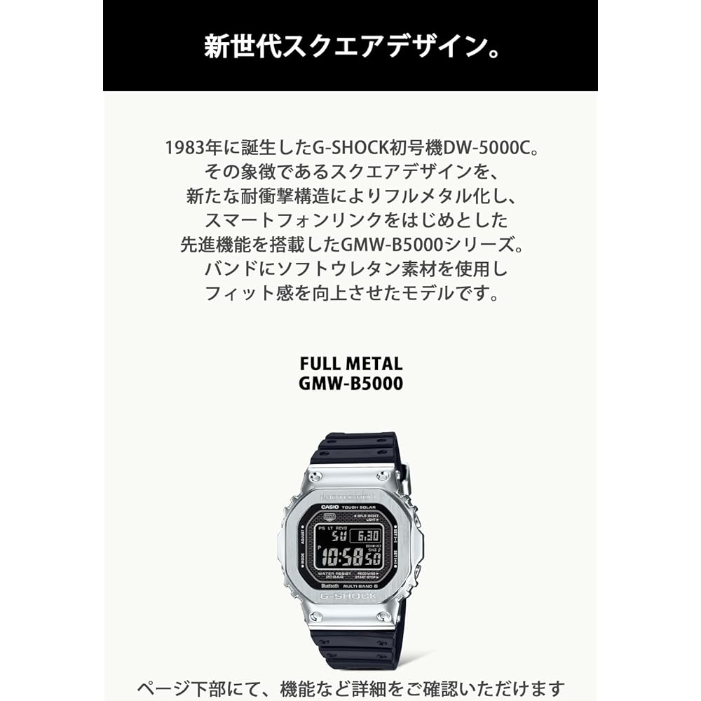[Casio] Часы G-Shock [Оригинальный продукт для внутреннего рынка] Радиоуправляемые с Bluetooth, на солнечной батарее GMW-B5000-1JF Мужские Черные