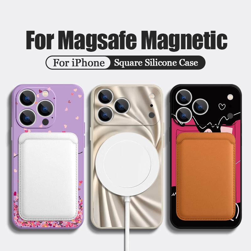 Для iPhone 17 Pro Max Чехол Роскошный Узор Сердечки Магнитный Для Magsafe Мягкий Чехол Для iPhone 16 15 14 13 Pro Max 17E 16E