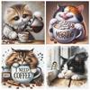 Cute Cat/Dog Full Embroidery Eco-cotton Thread 11CT Printed Cat Cross Stitch Kit Arts DIY Handmade Ornament Home Decor 40*40cm