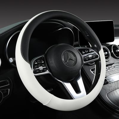 Перфорированная кожа наппа Чехол на руль автомобиля, теплый зимой и прохладный летом, универсальный 15 дюймов, противоскользящий, без запаха