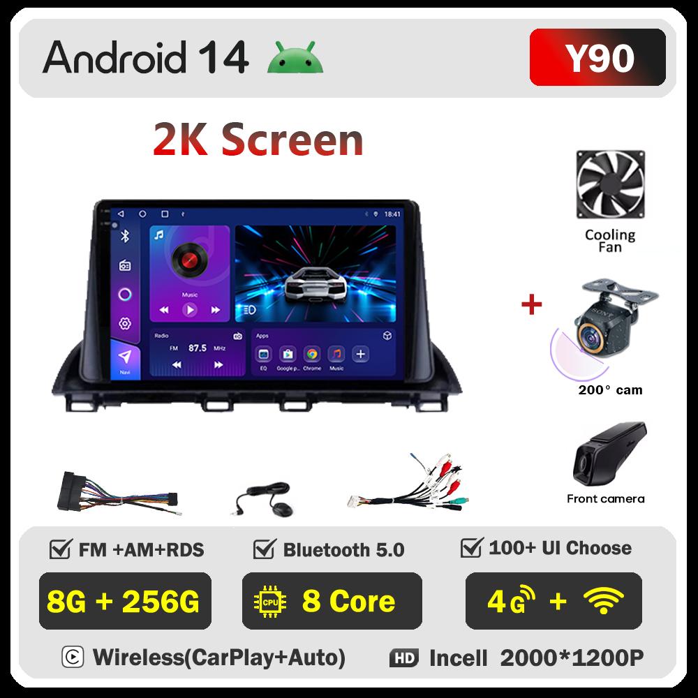 Для Mazda 3 Axela 2014 22015 2016 2017-2019 Автомобильный мультимедийный видеоплеер с сенсорным экраном Android 14 Автомобильное радио GPS-навигация Wi-Fi