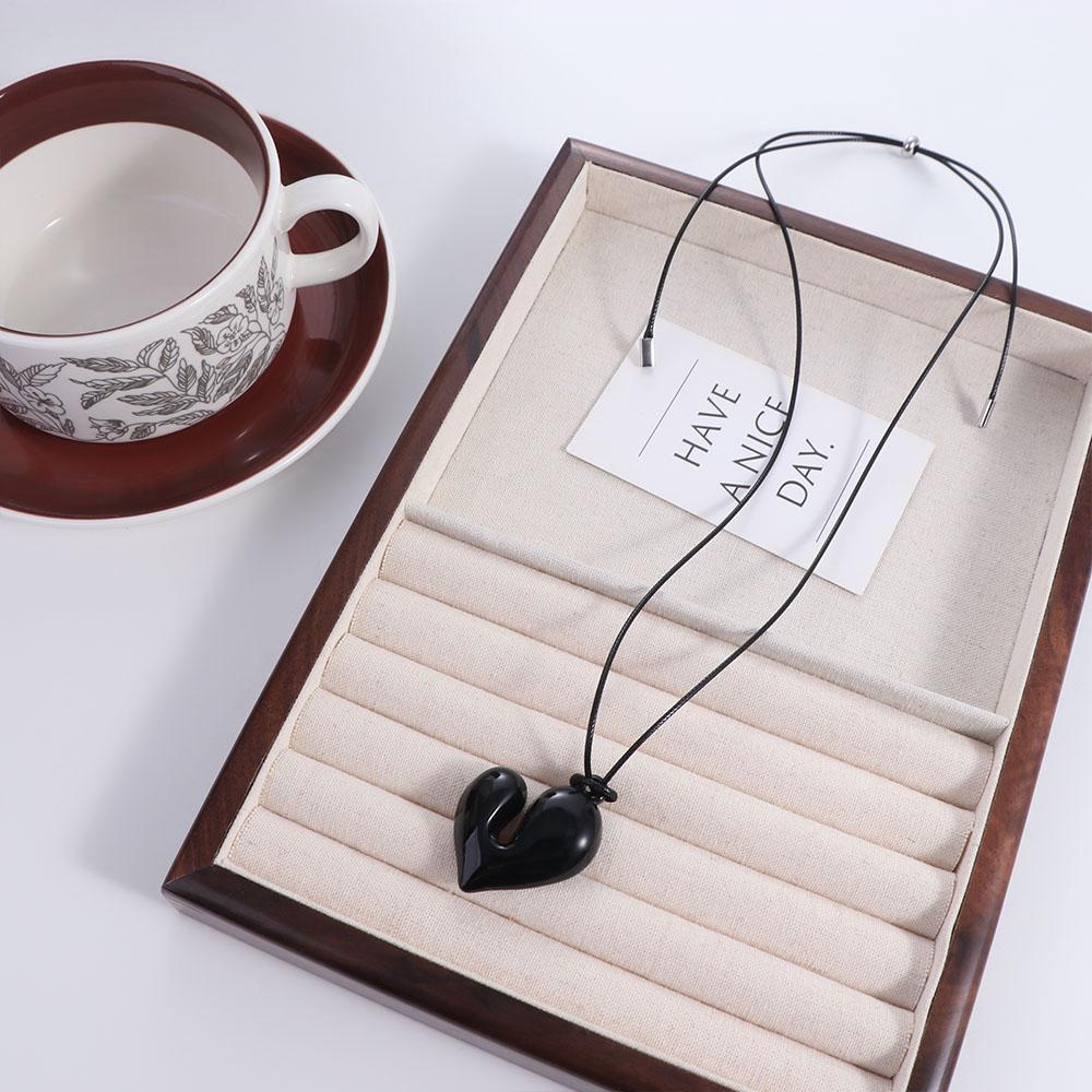 Романтическое ожерелье с подвеской в виде сердца, цепочка-шнурок для свитера, регулируемый модный чокер, женский