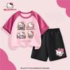 Летний комплект одежды для девочки Детский для девочек HELLO KITTY 2-предметный Милый спортивный костюм