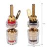 2 4mm Brass Speaker Amplifier Binding Posts Terminals Transparent Shell Oxidation Resistance Brass Terminal for Banana Plugs