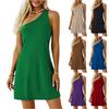 Женское модное однотонное сексуальное платье с открытой спиной на одной лямке для пляжного отдыха, платье для горячей девушки