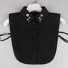 Pearl Detachable Collar Women Crystal Diamond Chiffon Shirt False Fake Collar Women Removable Peto Mujer Chemisier Faux Cols Tie