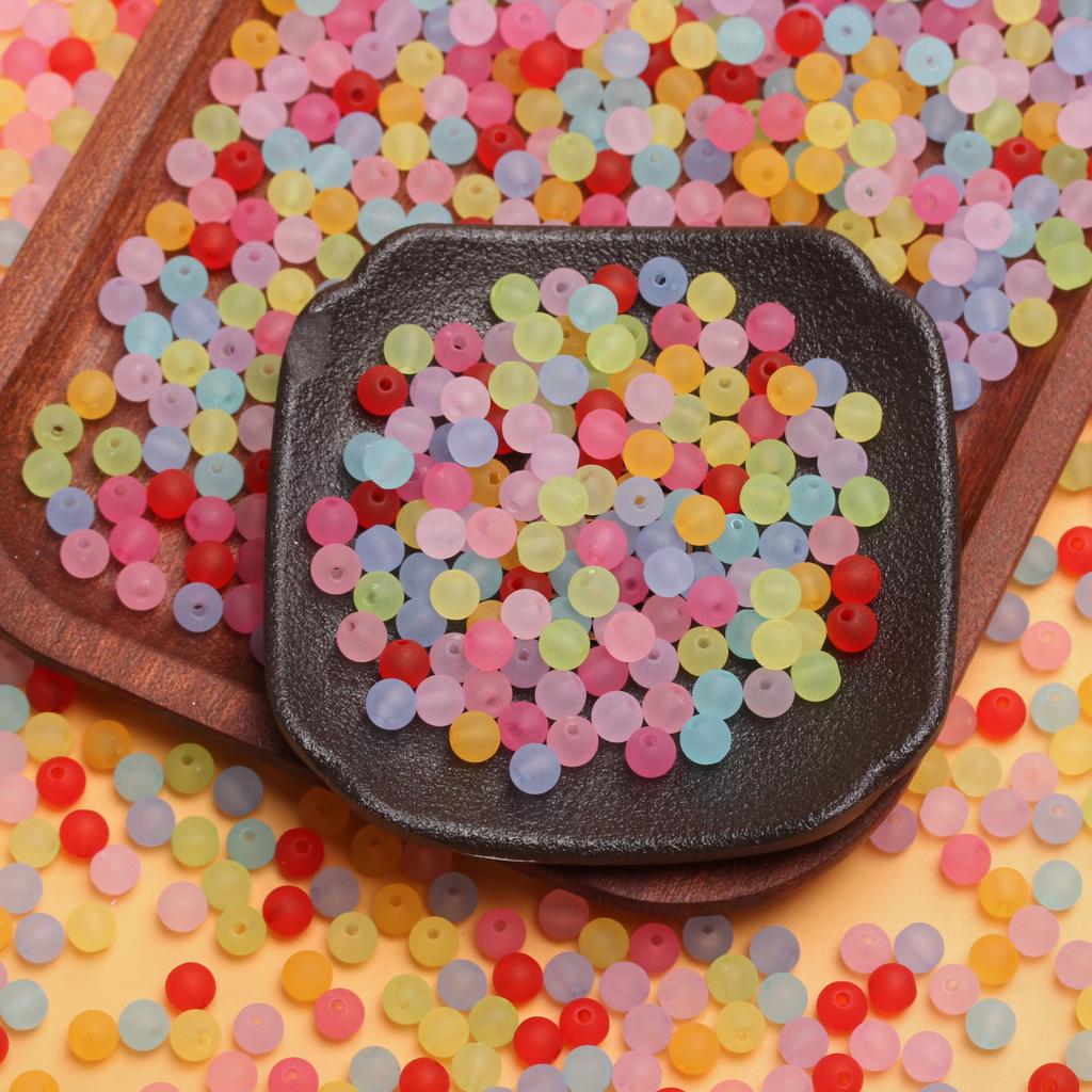 6 мм 80 шт. для изготовления ювелирных изделий, красочные акриловые бусины с глазурью, ювелирные изделия «сделай сам», браслеты, ожерелья, серьги, поделки, материал ручной работы