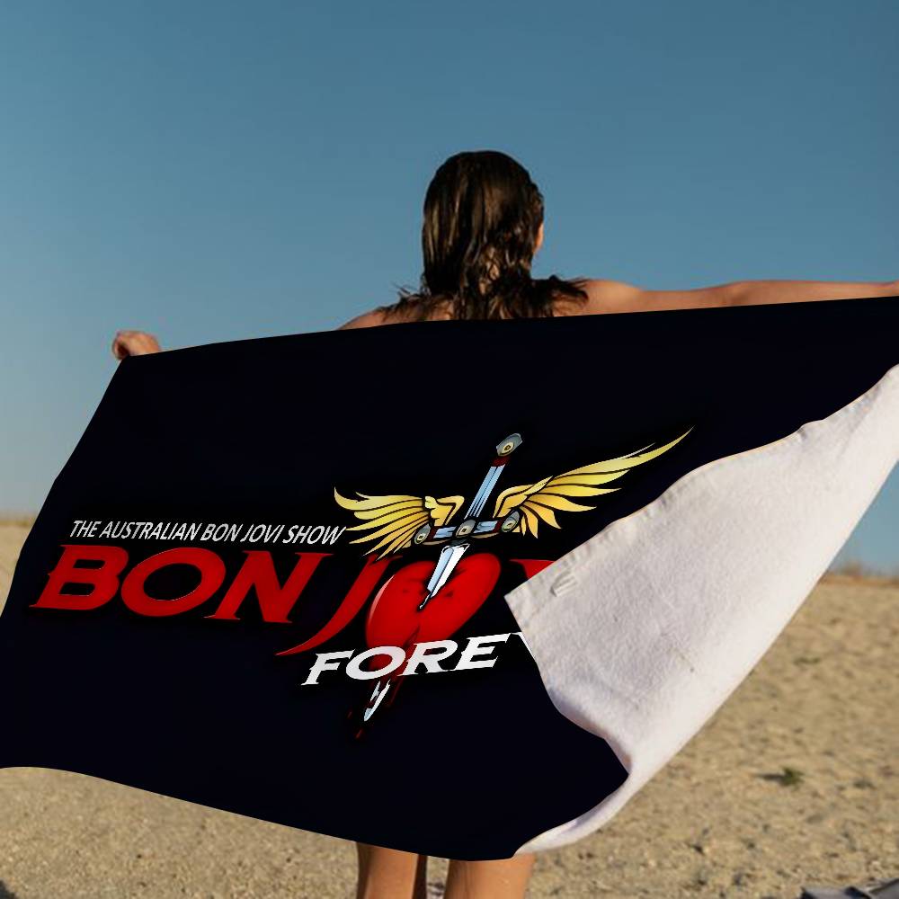 B-Bon J-Jovi Микрофибровое одеяло Быстросохнущие пляжные полотенца Большой размер с принтом Супервпитывающее полотенце-одеяло для бассейна