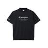 Champion Short Sleeve Mock Neck UV Rubber Print Men's Shirt, C3-BG310, Black, Quick-Drying, Protection, Breathable, Heat-Shielding,