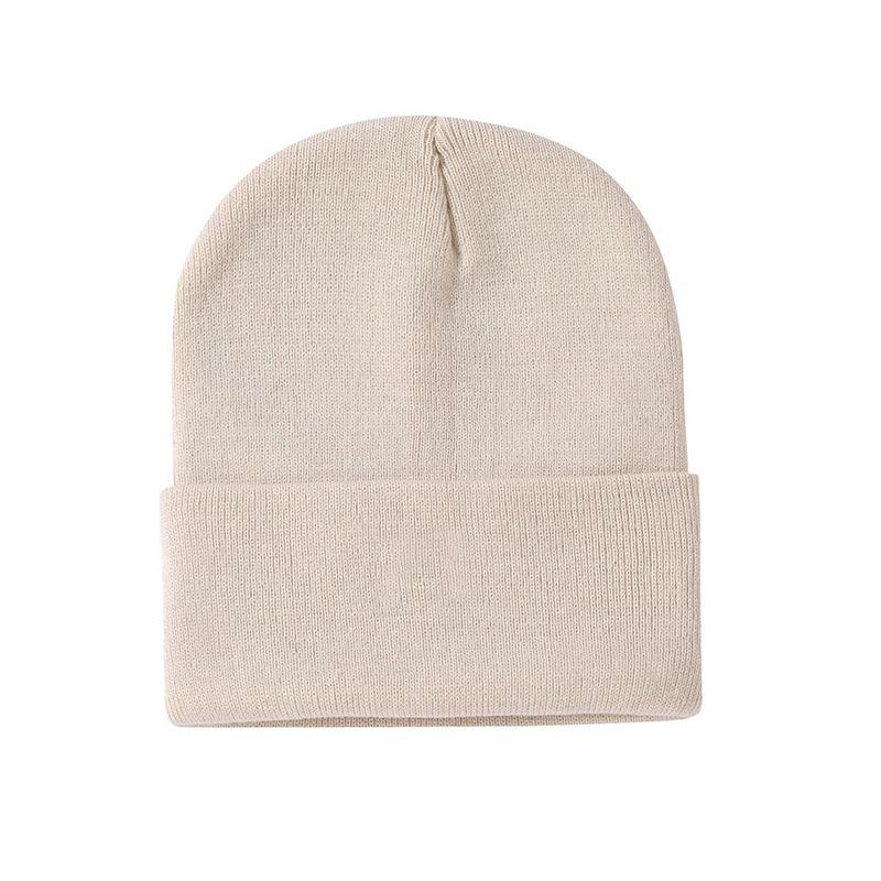 Brimless beanie big head circumference knitted hat knitted hat knitted hat black knitted hat outdoor warm hat