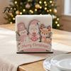 Wooden Napkin Dispenser for Kitchen Christmas Theme Holder, Decorative Holiday Paper Towel Stand, Home Table Decor HD UV Printing Organizer
