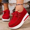 Trend Women Sports Shoes  Lace-up Round Toe Casual Loafers Platform Non Slip Sneakers Women Spring Autumn Ladies Shoes