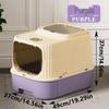 Fully Enclosed Extra Large Cat Litter Box with UV Sterilization and Foldable Drawer Design