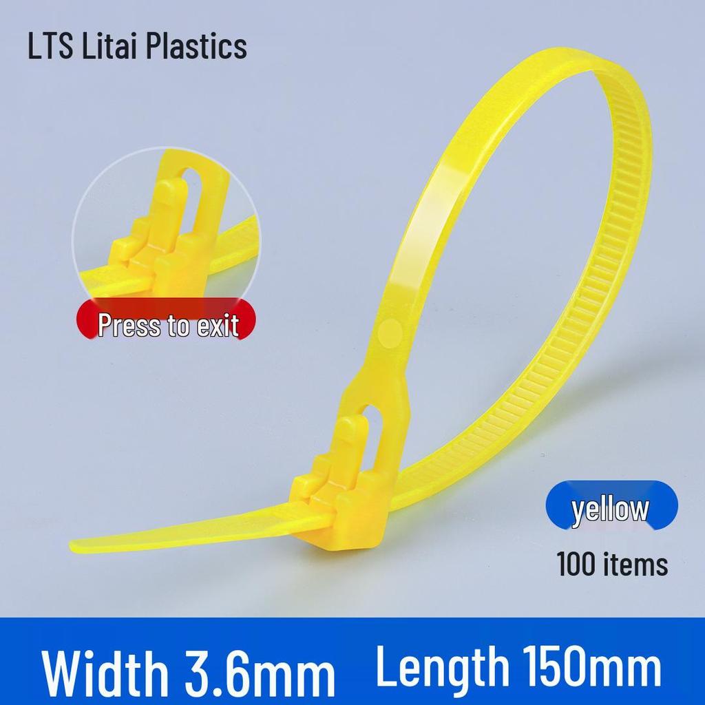 Многоразовая выдвижная нейлоновая кабельная стяжка с пряжкой - 4x150мм