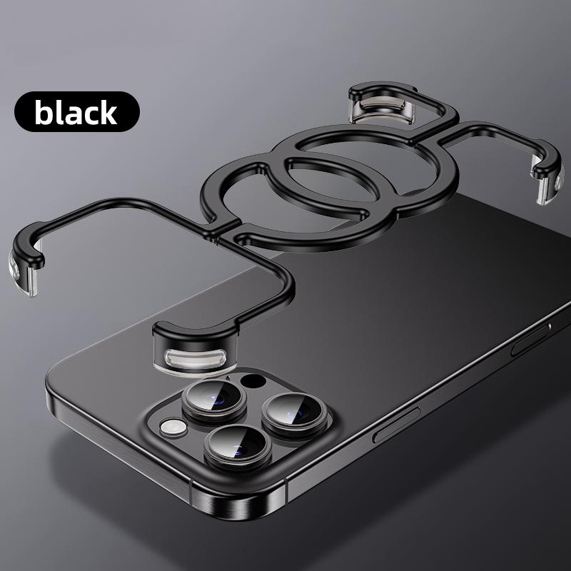 Чехол для телефона из сплава Bare Metal Feel для iPhone 14 15 16 Pro Max, металлический безрамный чехол для рассеивания тепла для iPhone 16 Promax