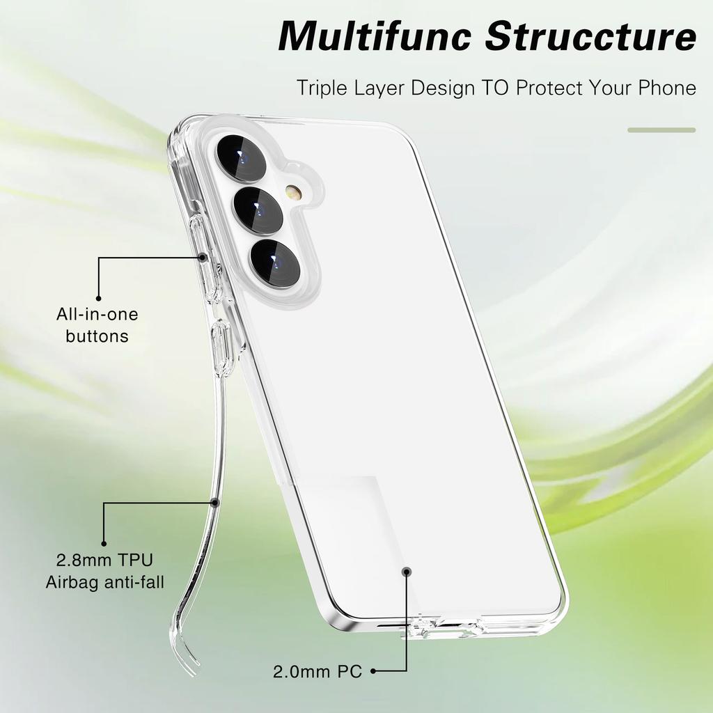 Чехол для Samsung Galaxy S26+ PC + TPU Ударопрочный Прозрачный Чехол для Телефона