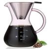 POKALOTEA Pink Drip Coffee No Paper Coffee Filter Reusable Stainless Steel Microwave Graduations Included Server, 500ml, Required, Filter,