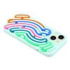For iPhone 15 Case 3D Stress Relief DIY Colorful Bar Silicone PC Phone Cover Arc Stripe