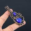 Подвеска из лазурита, ювелирное изделие из драгоценного камня ручной работы, подвеска, обернутая медной проволокой 999 пробы, ювелирная подвеска уникального дизайна