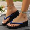 2024 New Fashion Solid Color Flip Flop Flip-Flop Wedge Fashionable Summer Comfortable and Lightweight Outer Shoes for Women