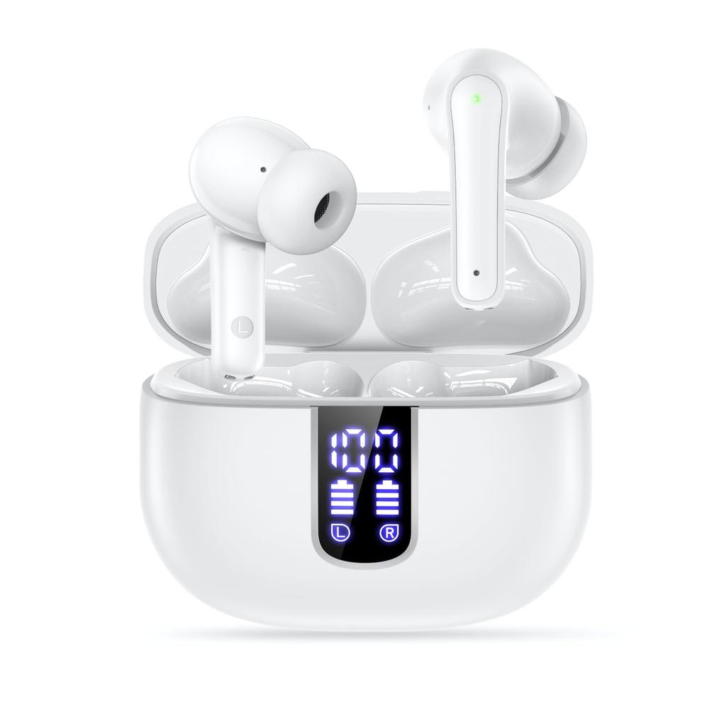 Generic Earphones Bluetooth Bluetooth Earphones Earphones Wireless Bluetooth Earphones LED Display Sound Quality Touch Control White Hi-Fi Type-C