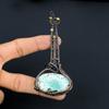 Guitar Tibetan Turquoise Handmade Copper Wire Wrap Pendant 4.33 T4y61