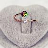 Fashion Women Multicolor Rhinestone Engagement Finger Open Ring Jewelry Gift
