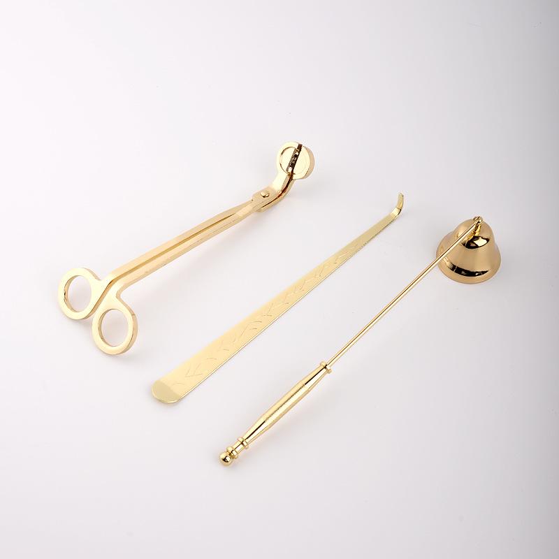 3pcs Luxury Candle Accessory Set Candle Extinguisher Tool Candle Snuffer Trimmer Hook Tray Dipper Home Decor For Party Wedding