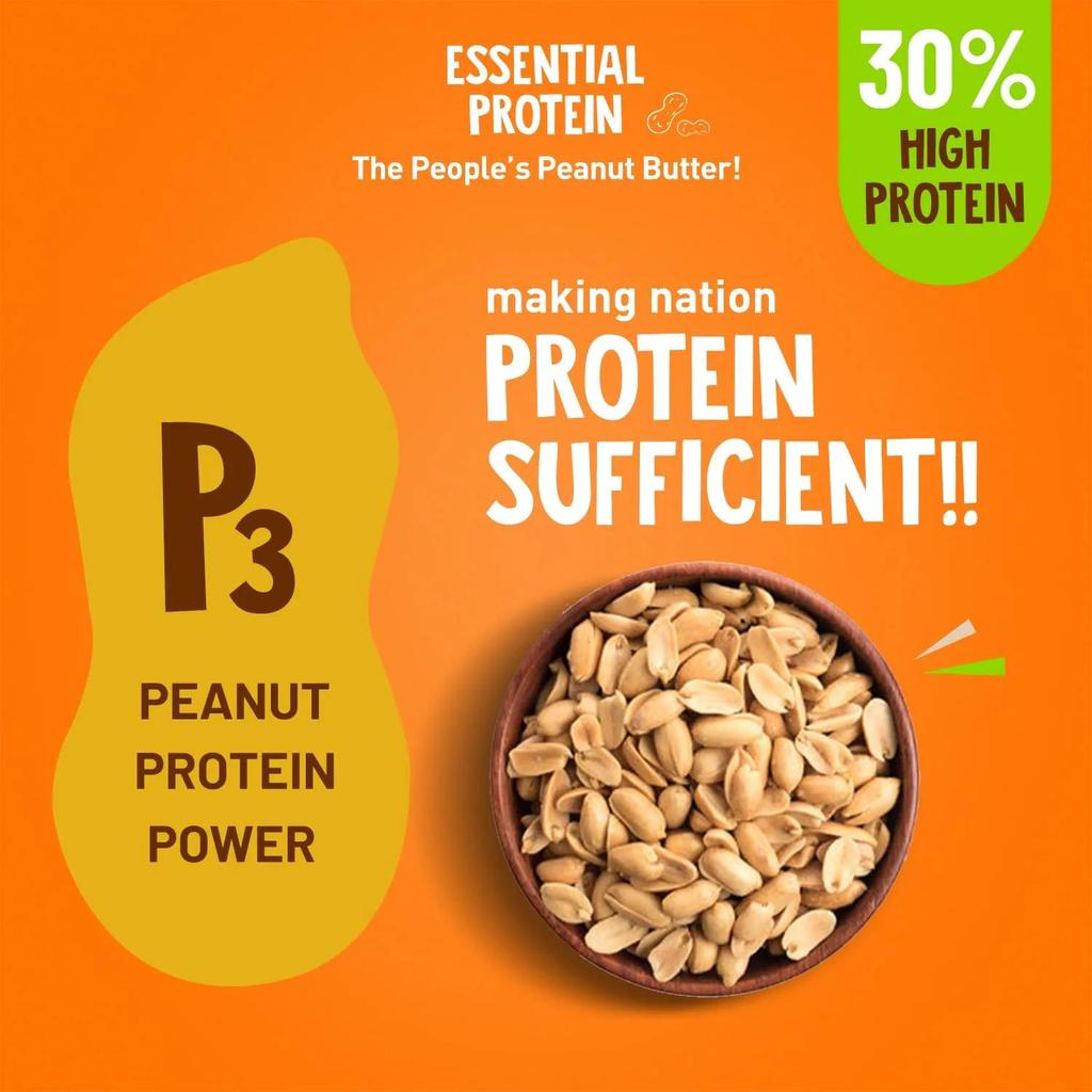 Арахисовое масло с высоким содержанием протеина Alpino Jaggery Smooth 500 г | 30% с высоким содержанием белка | Сделано из жареного арахиса, сывороточного протеина, органического пальмового сахара