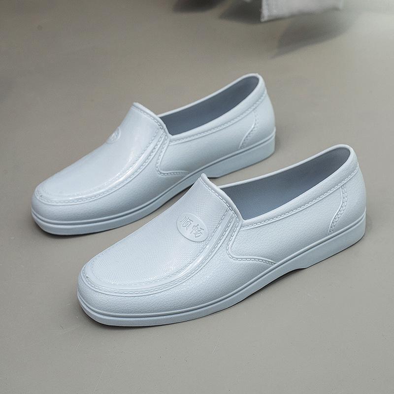 Мужские желтые водонепроницаемые нескользящие резиновые сапоги: Утолщенная рабочая одежда для стройплощадок