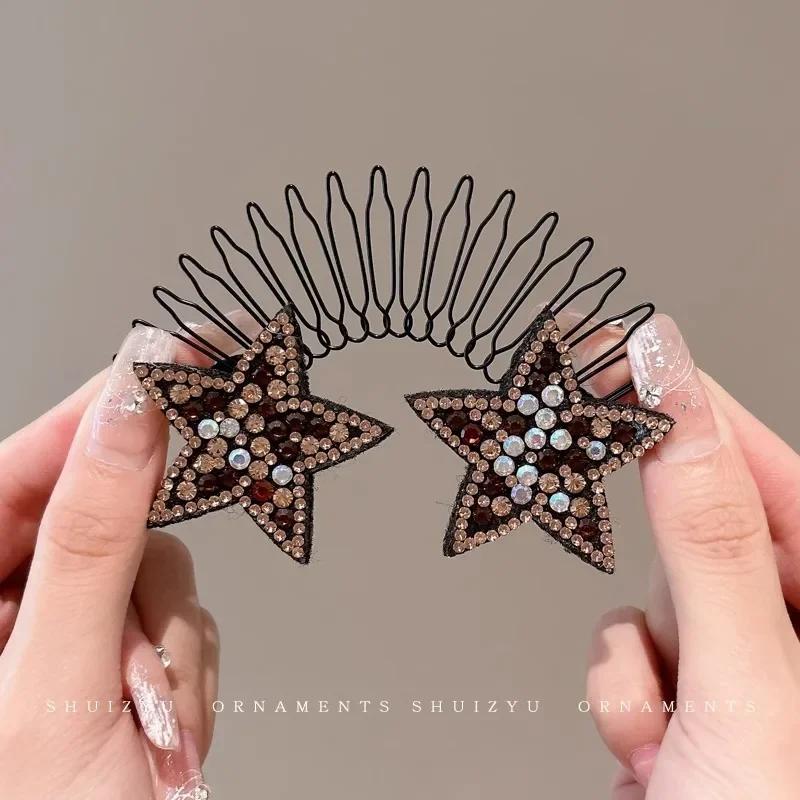 Стразы Звезды Сломанные Волосы Отделка Артефакт Задняя Голова Волосы Фиксированный Зажим Невидимая Шпилька Стиль Spice Girls Головной Убор Головной Убор