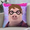 Наволочка John Pork Is Calling 3D-печать Полиэфирное волокно 40*40 см Декоративная наволочка для дивана Подарок на фестиваль