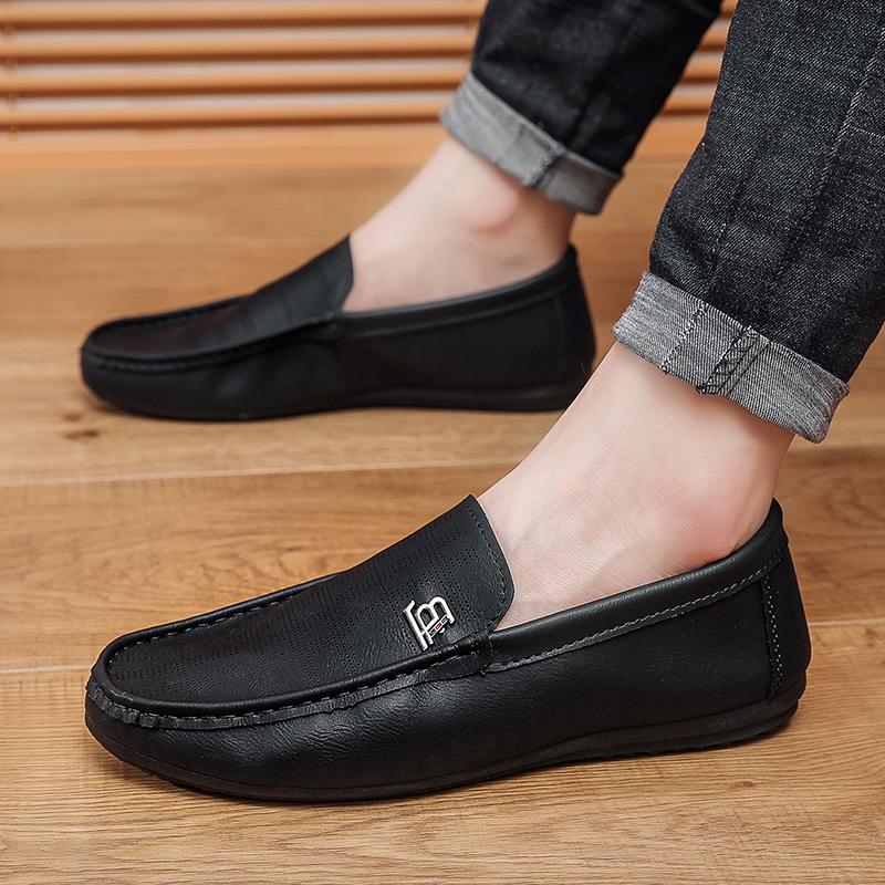 Summer Men Casual Shoes Leather Breathable Comfort Slip-on Mens Driving Shoes Luxury Brand Men Loafers Mens Lazy Shoes Moccasins