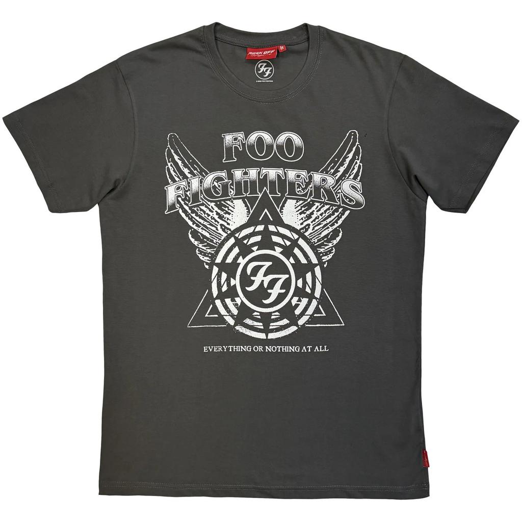 Foo Fighters Unisex Unplugged T-Shirt EONAA Logo Taupe (M)