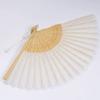 Bamboo Frame Lace Handheld  Folding Fan with Bags Bamboo Silk Folding Fan  Wedding Decoration