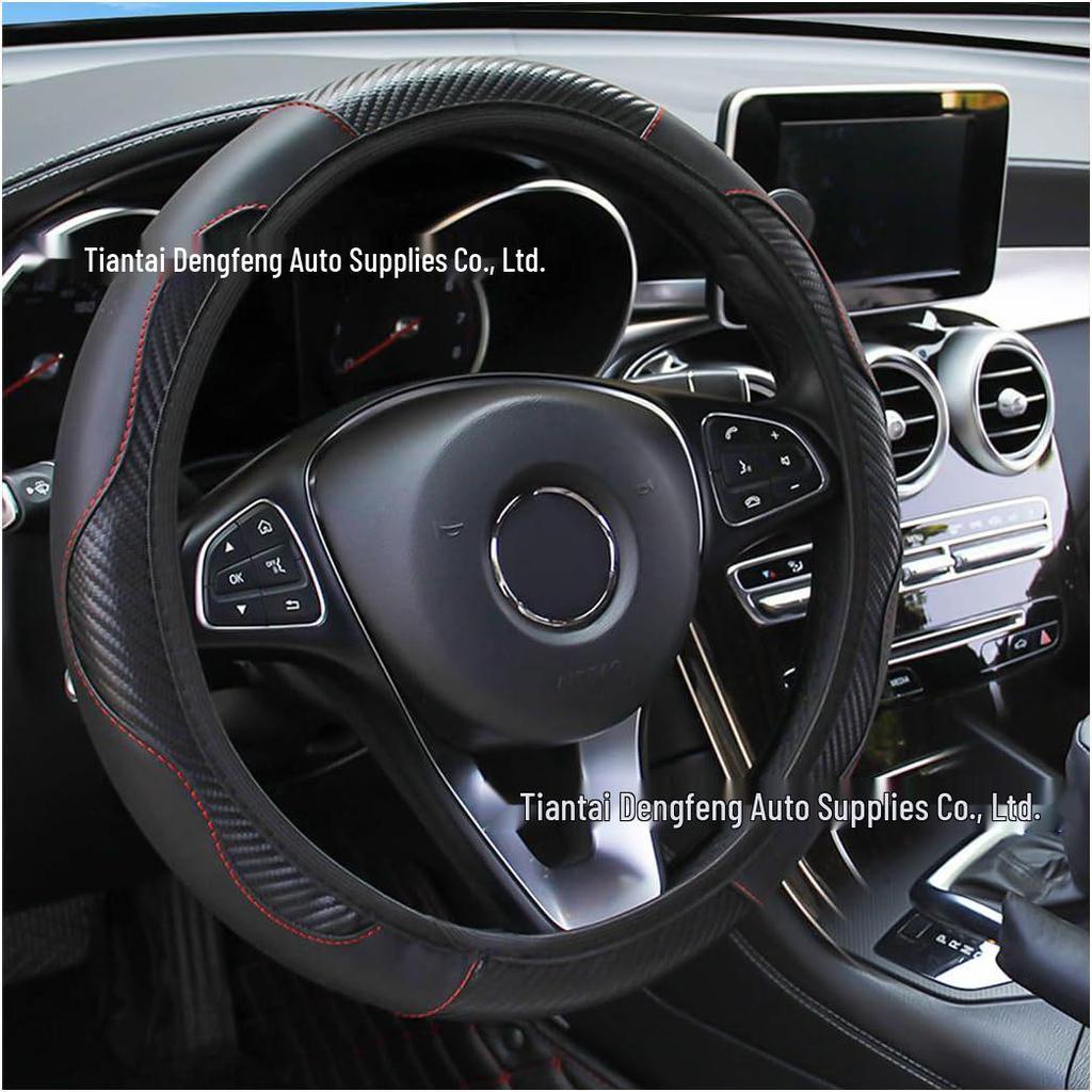 Universal Four-Season Faux Carbon Fiber Steering Wheel Cover for SUVs and Sedans