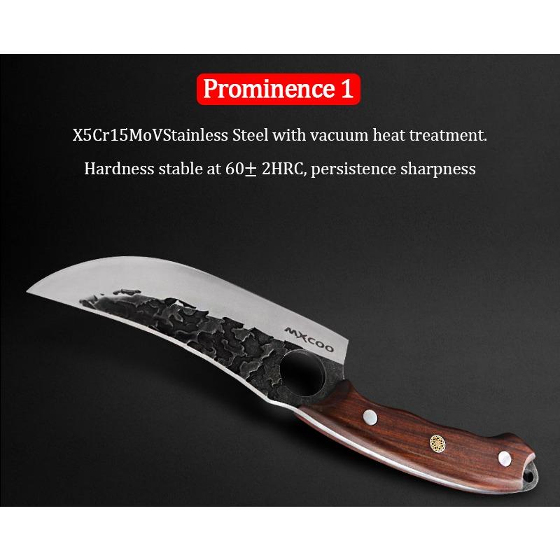 2pcs Sharp Beef Knives Hand-forged Stainless Steel Boning Slaughtering Knife Household Peeling Fruit Knife
