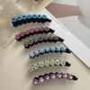 New Style Sparkling Crystal Hair Clip with Fashionable Crystal Flower and Pearl Vertical Clip for Women, High Quality
