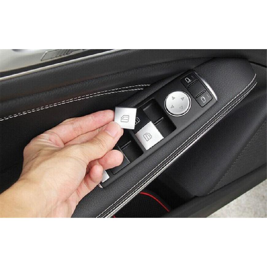 Silver Window Lift Switch Button Trim For Benz A B C E GL ML GLK CLA GLA Class