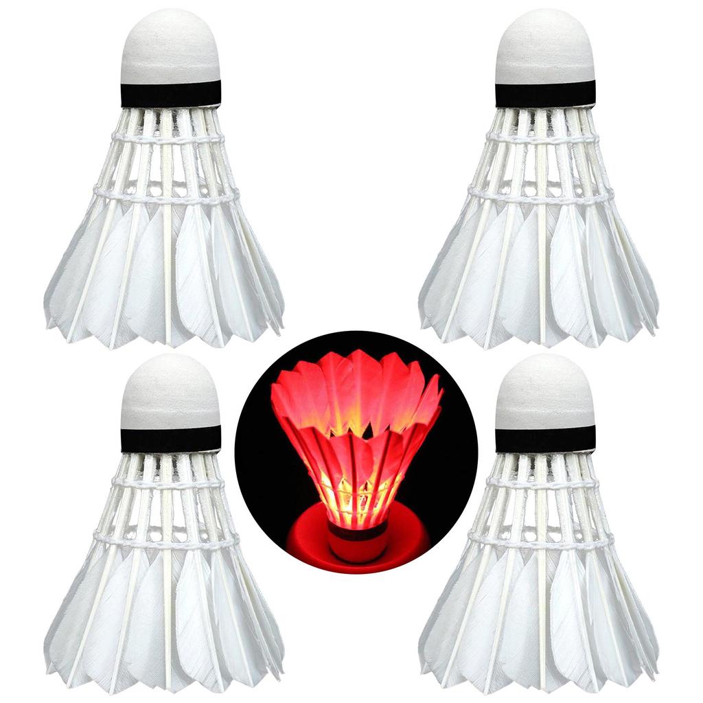 4pcs LED Badminton Shuttlecocks Badminton with Light Suitable for Outdoor and Indoor Sports