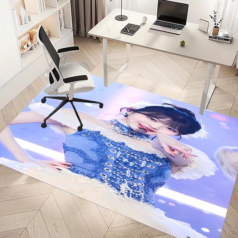 1pc Wonyoung Print Area Rug - Soft, Washable Non-Slip Indoor Mat, Living Room, Home Office Decorative Rug,Office Decorative