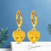 Exquisite Heart-Shaped 24K Gold-Plated Earrings - Korean Fashion Women's Jewelry
