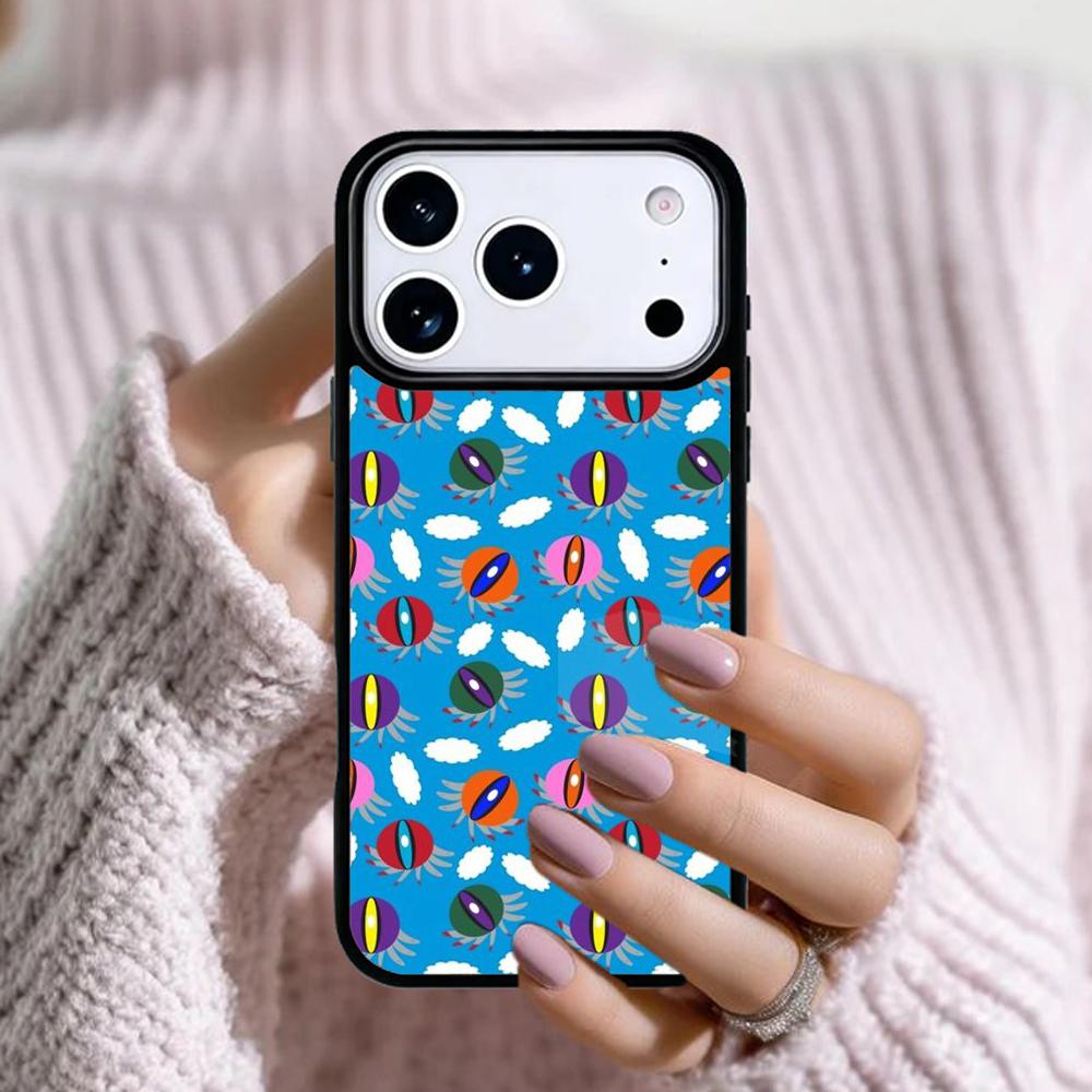Чехол для телефона с сумасшедшим узором из глазных яблок Для Apple iPhone 17 Air 16E 15 14 Plus 13 12 11 Pro Max Mini Funda Cover