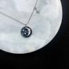 Good Night Moon Round Necklace for Women French Retro Niche Design Sense Female Trendy Collarbone Chain Temperament