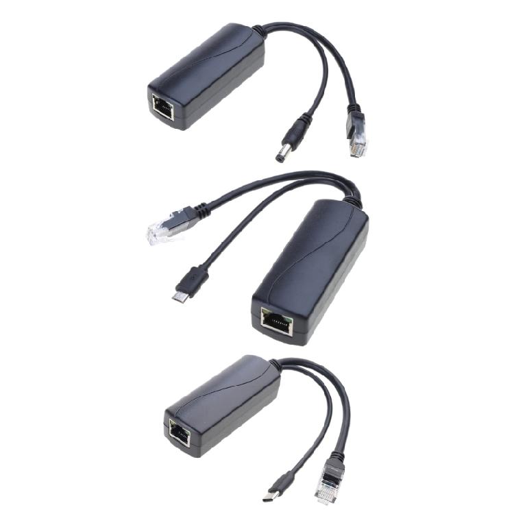 Durable Gigabit PoE Splitter for Camera PoE Separator 15cm Cable Length